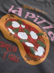 Charcoal Grey Tomato Oversized Graphic Print T-Shirt (3-16yrs) - Image 4 of 4