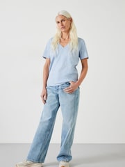 Hush Blue Kali Cotton Slub V-Neck T-Shirt - Image 2 of 5