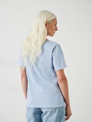 Hush Blue Kali Cotton Slub V-Neck T-Shirt - Image 3 of 5