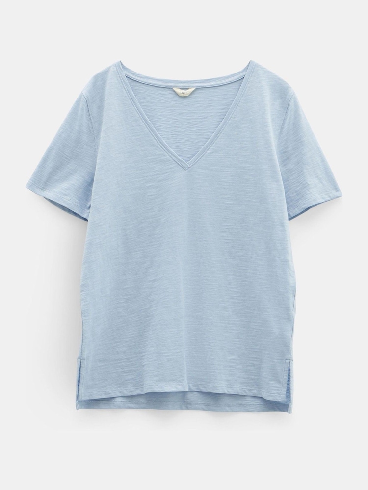 Hush Blue Kali Cotton Slub V-Neck T-Shirt - Image 5 of 5