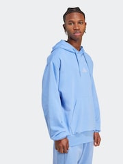 adidas Blue Dark Essentials Feelcozy Fleece Hoodie - Image 3 of 7
