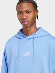 adidas Blue Dark Essentials Feelcozy Fleece Hoodie - Image 5 of 7