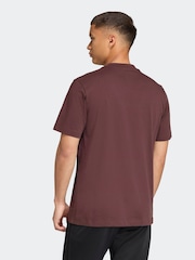 adidas Brown Light Single Essentials Linear 100% Cotton Jersey T-Shirt - Image 2 of 6
