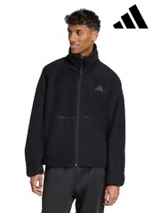 adidas Black City Tech High Pile Fleece Full-Zip Jacket - Image 5 of 17
