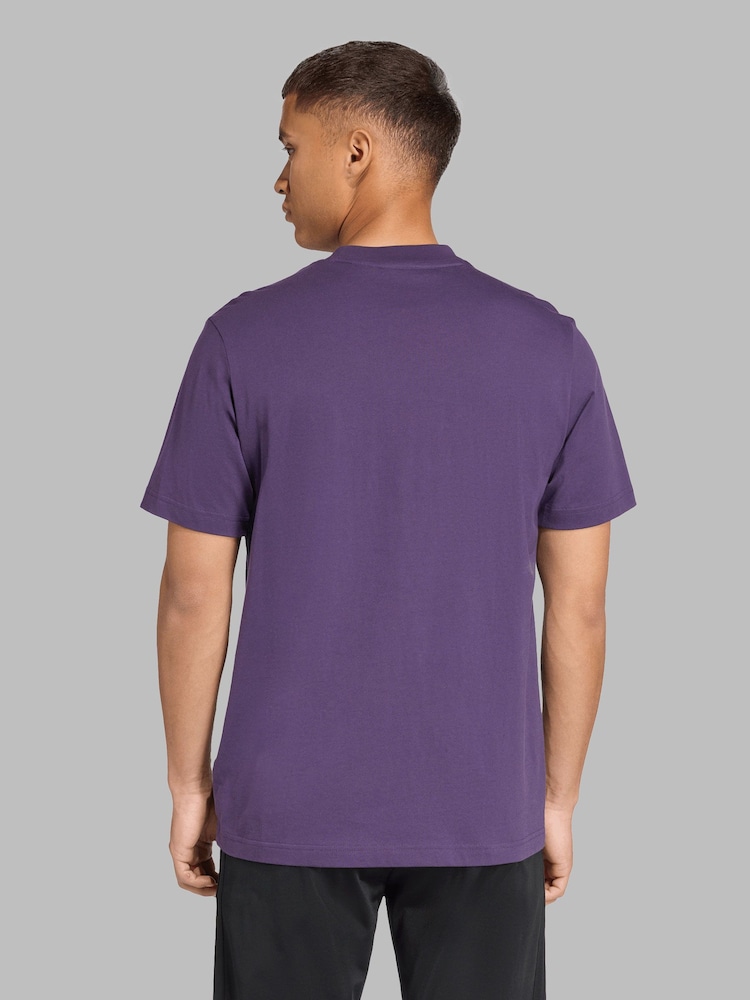 adidas Purple Single Essentials Linear 100% Cotton Jersey T-Shirt - Image 2 of 6 adidas Purple Single Essentials Linear 100% Cotton Jersey T-Shirt - Image 2 of 6