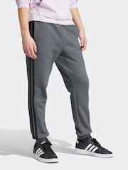 adidas Grey Black Essentials 3-Stripes Fleece Joggers - Image 3 of 6