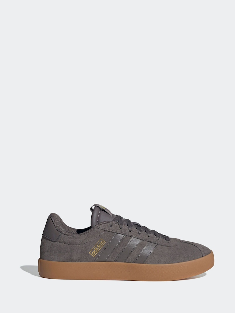 adidas Dark Brown VL Court Trainers - Image 1 of 9