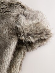Grey Faux Fur Trapper Hat - Image 3 of 4
