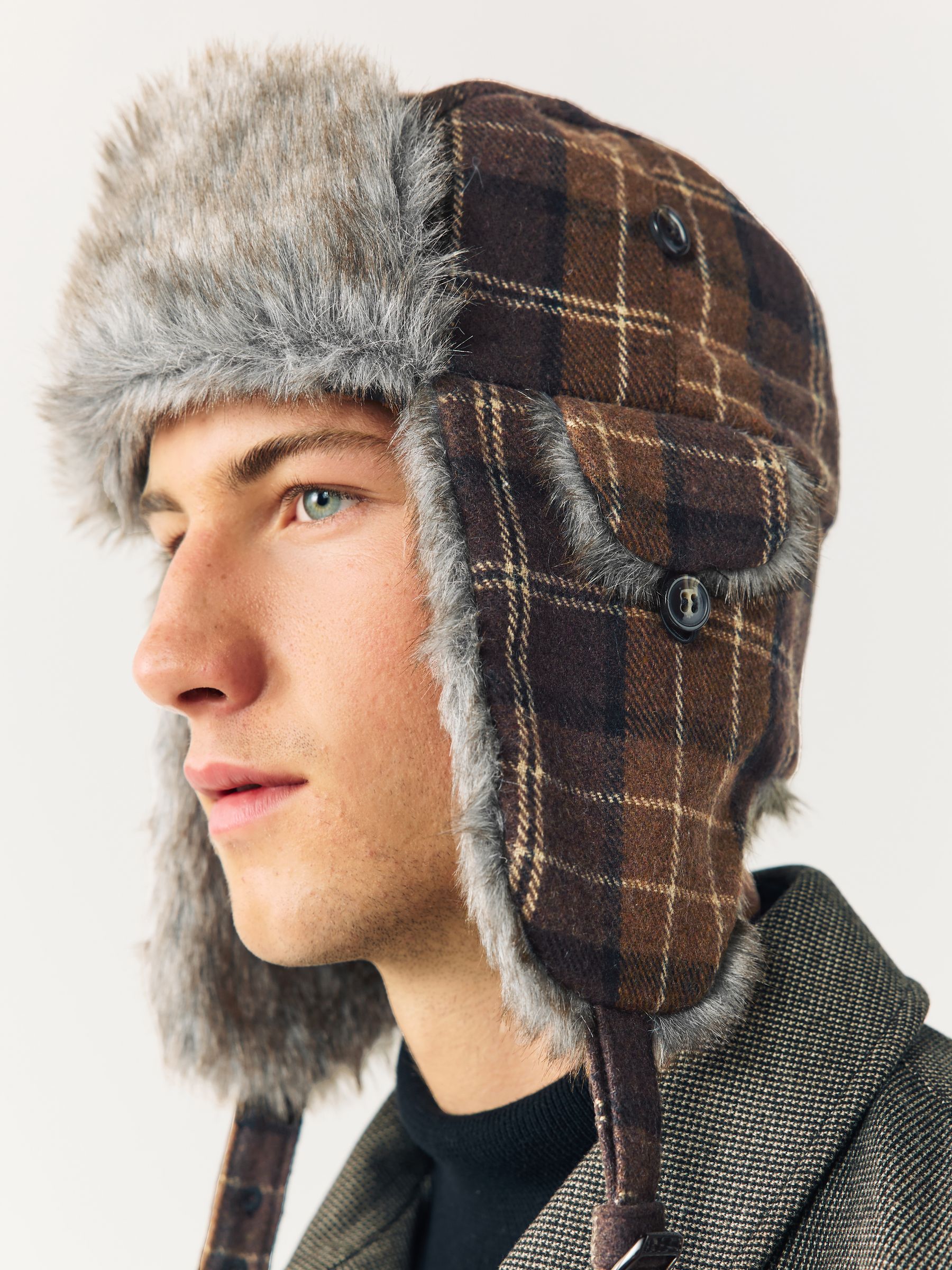 Buy Brown Check Trapper Hat from the Next UK online shop Buy Brown Check Trapper Hat from the Next UK online shop