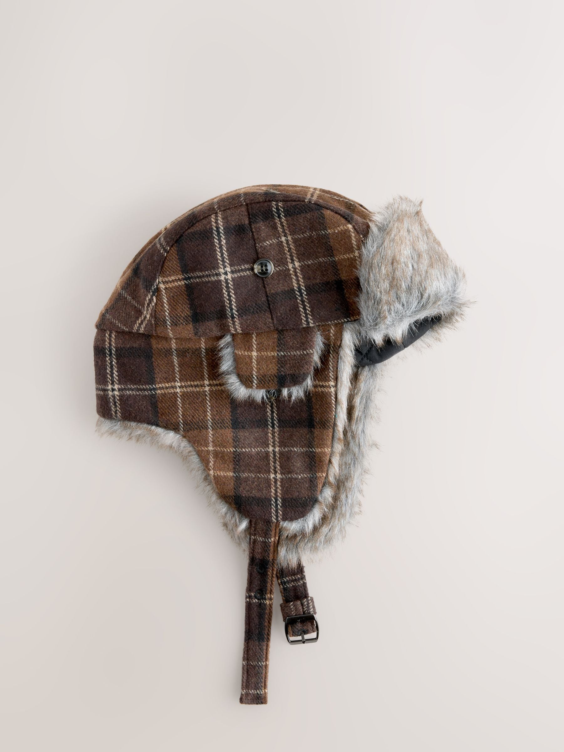 Buy Brown Check Trapper Hat from the Next UK online shop