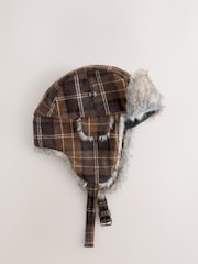 Brown Check Trapper Hat - Image 4 of 6