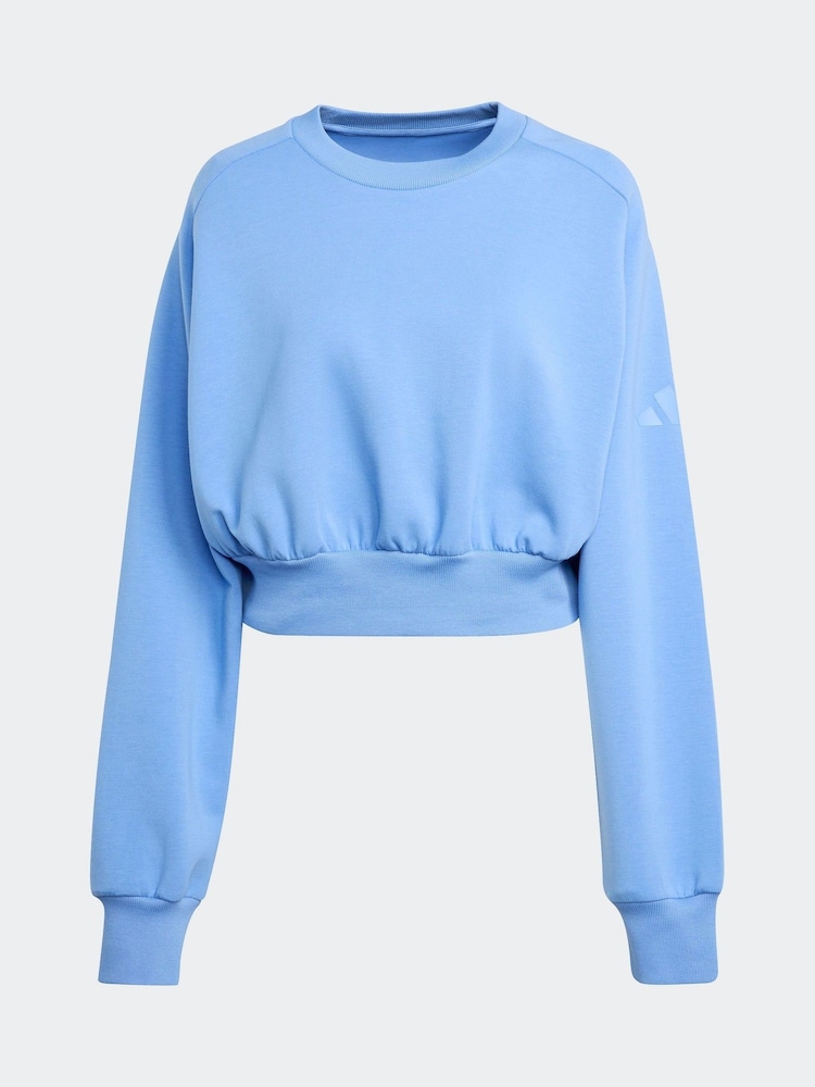 adidas Blue ALL SZN Soft Lux Loose Sweatshirt - Image 6 of 6
