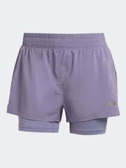 adidas Purple Light Own The Run 3 Stripe Shorts - Image 6 of 6
