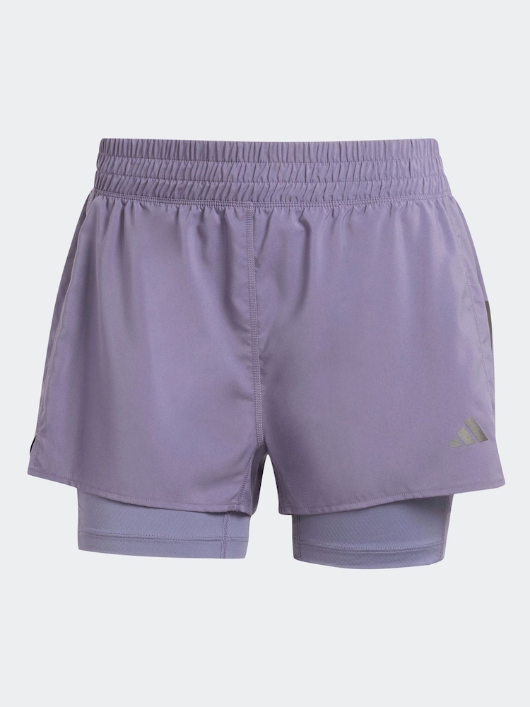 adidas Purple Light Own The Run 3 Stripe Shorts - Image 6 of 6 adidas Purple Light Own The Run 3 Stripe Shorts - Image 6 of 6