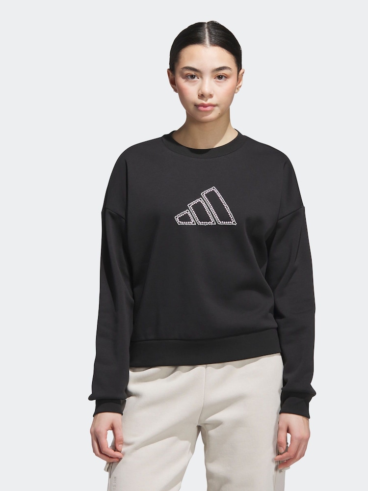 adidas Black Coquette Pearls Graphic Sweatshirt - Image 1 of 6