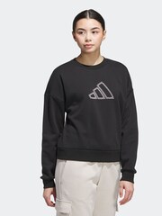 adidas Black Coquette Pearls Graphic Sweatshirt - Image 3 of 6