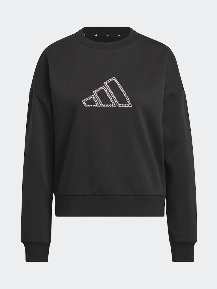 adidas Black Coquette Pearls Graphic Sweatshirt - Image 6 of 6