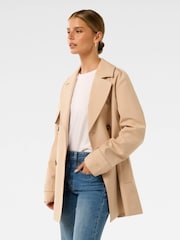 Forever New Cream Rhea Petite Water Resistant Trench Coat - Image 3 of 5