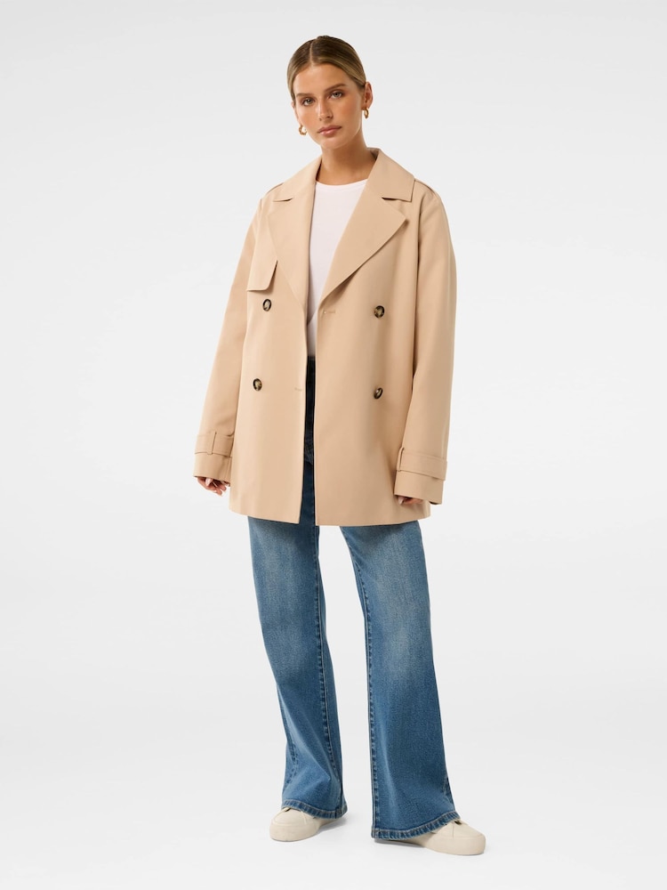 Forever New Cream Rhea Petite Water Resistant Trench Coat - Image 4 of 5