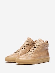 Oliver Sweeney Cream Hand Finished Calf Leather Retro Trainers - Image 3 of 5