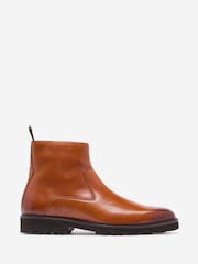 Oliver Sweeney Brown Antiqued Leather Zip Boots - Image 1 of 5