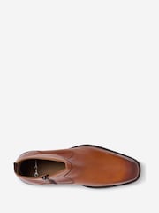 Oliver Sweeney Brown Antiqued Leather Zip Boots - Image 4 of 5