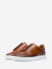 Oliver Sweeney Antiqued Calf Leather Cupsole Trainers - Image 3 of 5