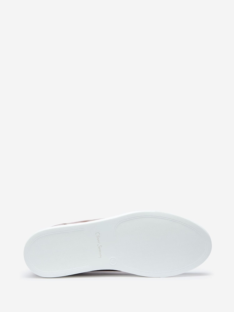 Oliver Sweeney Antiqued Calf Leather Cupsole Trainers - Image 5 of 5