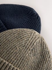 Navy Blue / Neutral Brown - Thinsulate Beanie Hats 2 Pack - Slika 2 iz 4