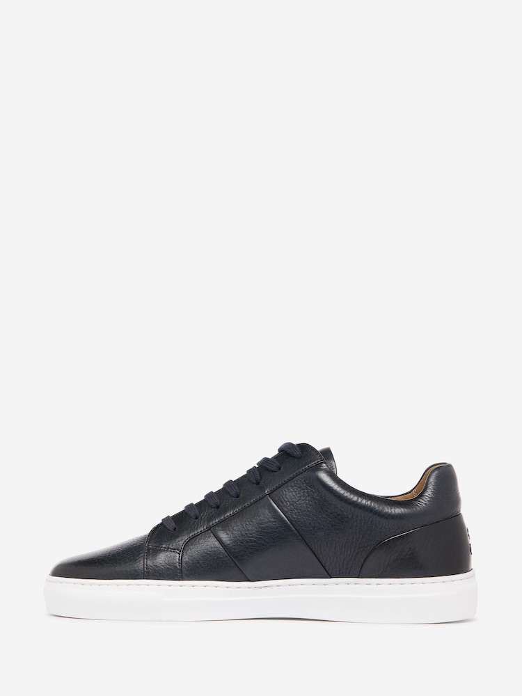 Oliver Sweeney Blue Milled Leather Cupsole Trainers - Image 2 of 5 Oliver Sweeney Blue Milled Leather Cupsole Trainers - Image 2 of 5