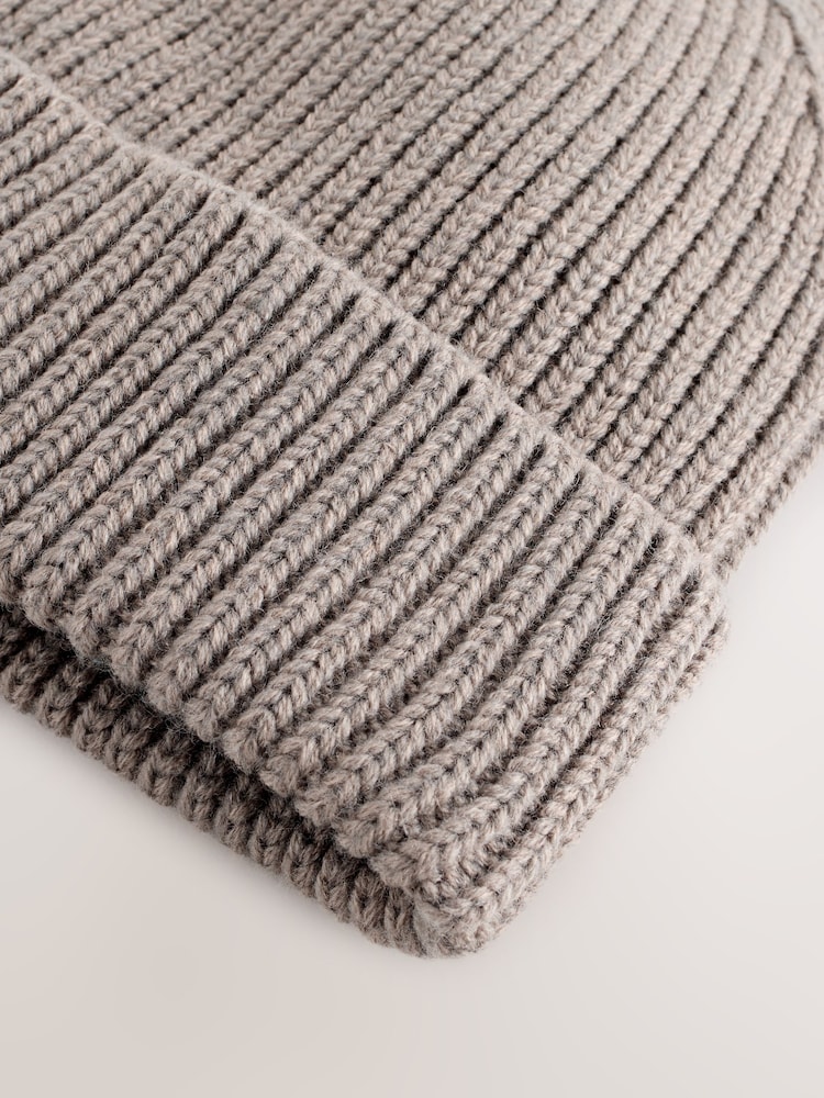 Neutral Brown Beanie Hat - Image 3 of 3