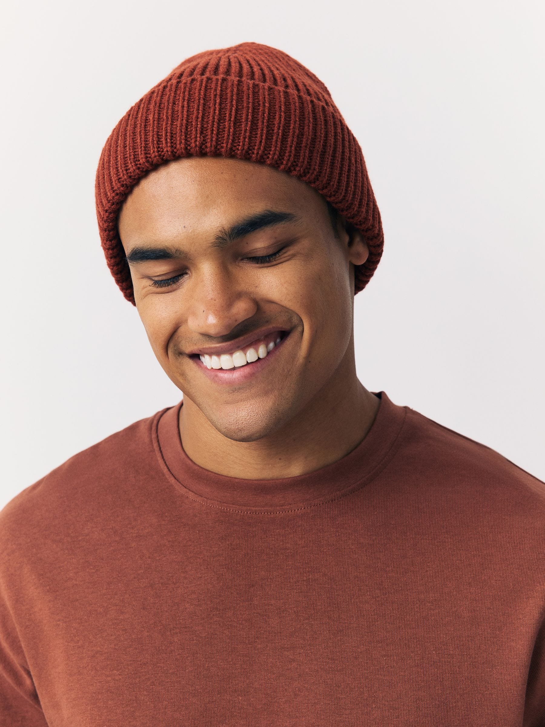 Buy Rust Orange Beanie Hat from Next USA