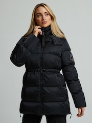 Zavetti Canada Womens Virna 2.0 Mid Length Puffer Black Parka Jacket - Image 4 of 7