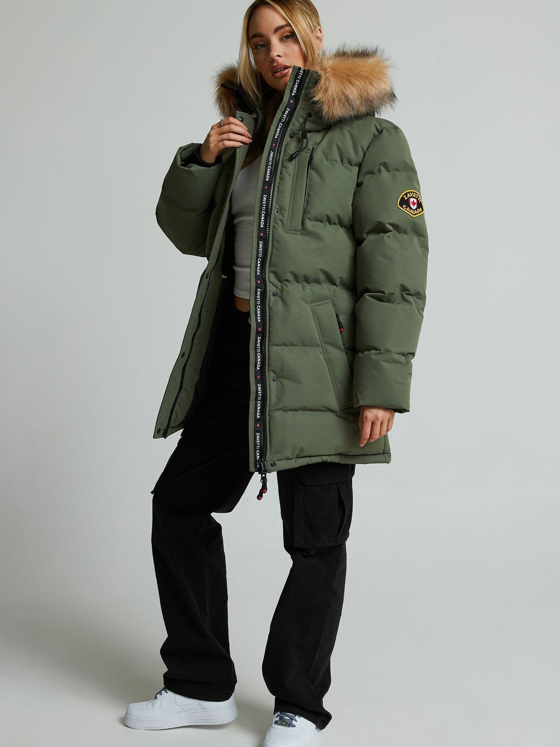 Buy Zavetti Canada Green Goshawa Puffer Parka Jacket from Next Italy