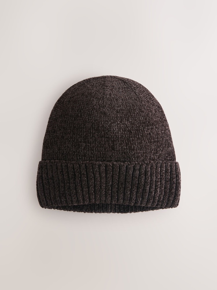 Čokoladno rjava - Chenille Beanie Hat - Slika 1 iz 3