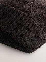 Čokoladno rjava - Chenille Beanie Hat - Slika 2 iz 3
