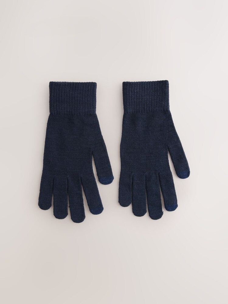 Black / Navy Blue Touch Screen Gloves 2 Pack - Image 2 of 5