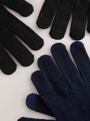 Black / Navy Blue Touch Screen Gloves 2 Pack - Image 5 of 5