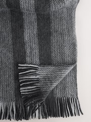 Grey Black/White Stripe Knitted Scarf - Image 2 of 3