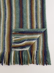 Green/Blue Stripe Knitted Scarf - Image 2 of 3