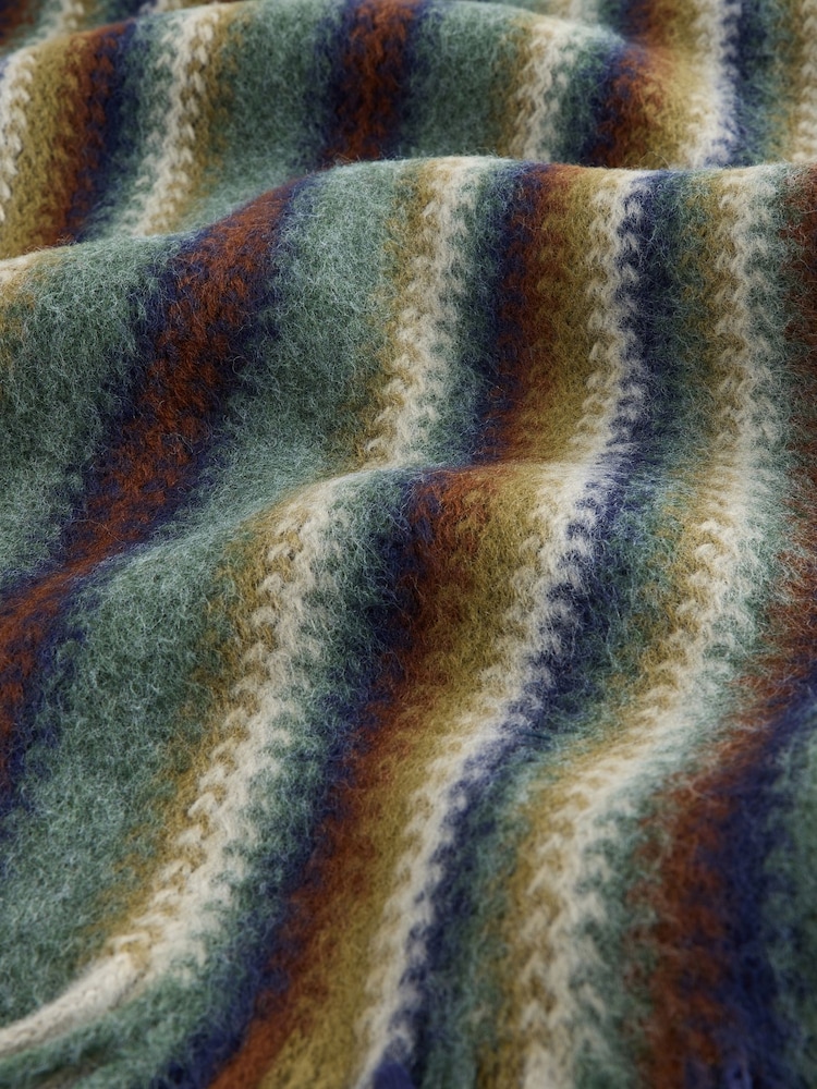 Green/Blue Stripe Knitted Scarf - Image 3 of 3