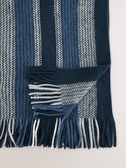 Blue Stripe Knitted Scarf - Image 2 of 3