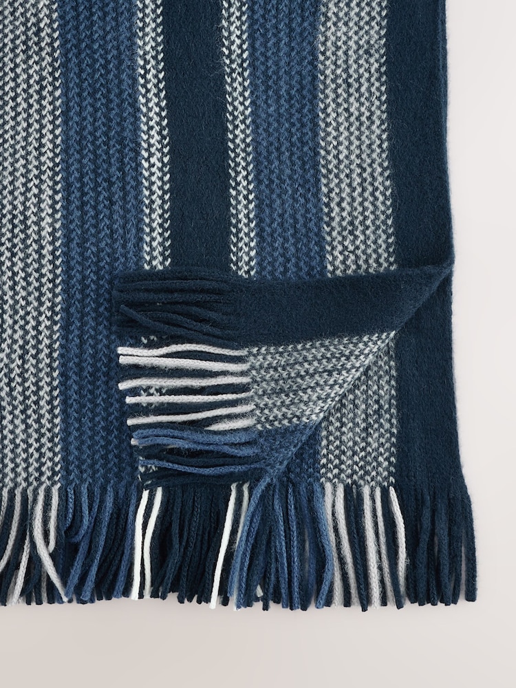 Blue Stripe Knitted Scarf - Image 2 of 3