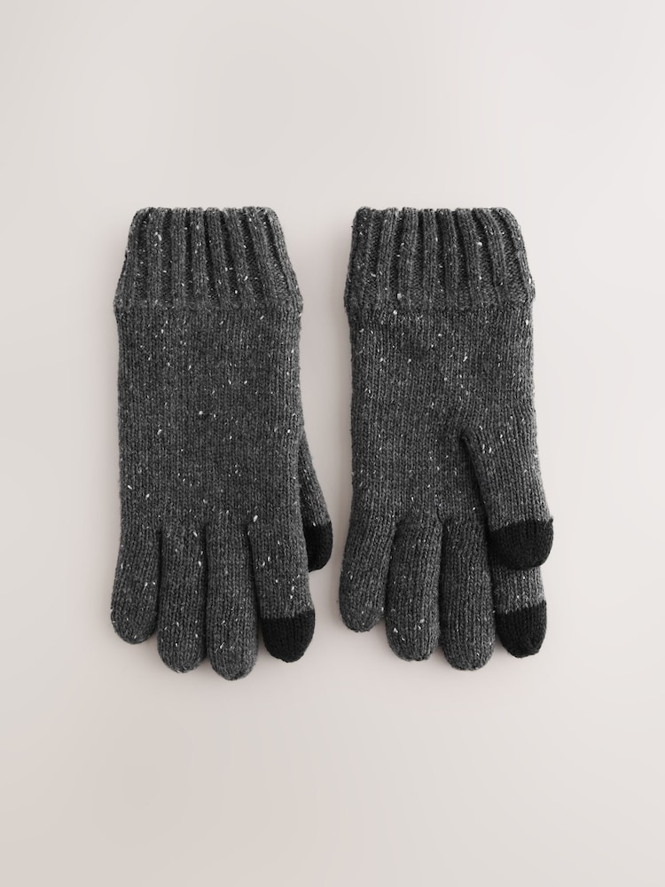 Grey Thinsulate Knitted Touchscreen Gloves - Image 1 of 3