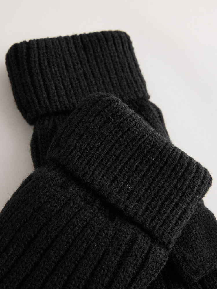 Black Thinsulate Fingerless Gloves - Image 2 of 3