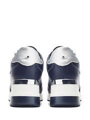 Moda in Pelle Blue Caspia Lace-Up Wedge Trainers - Image 4 of 4