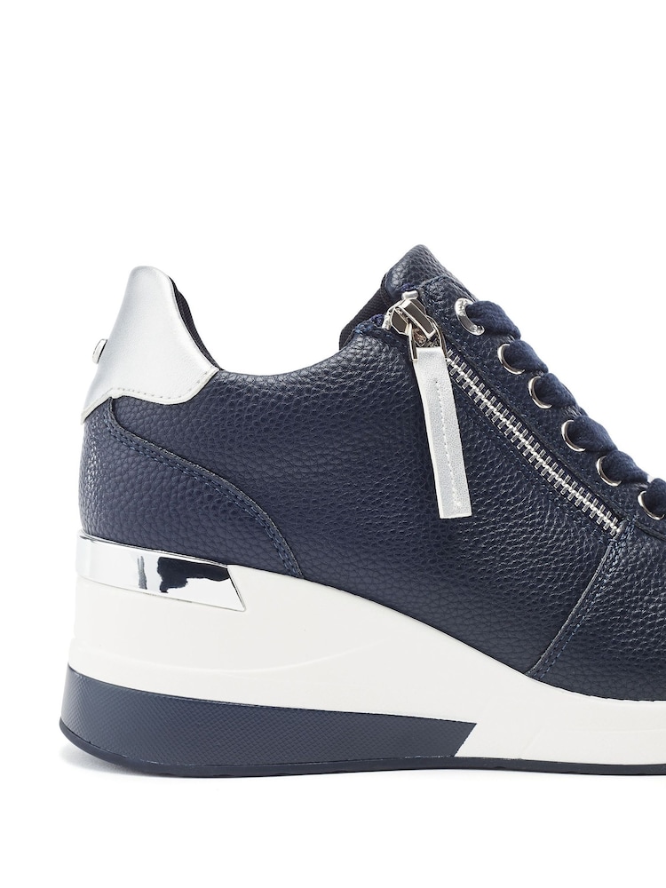 Moda in Pelle Blue Caspia Lace-Up Wedge Trainers - Image 5 of 5 Moda in Pelle Blue Caspia Lace-Up Wedge Trainers - Image 5 of 5