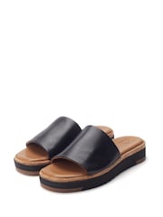 Moda in Pelle Gold Kanzan One Band Leather Mule On Low Wedges - Image 2 of 4