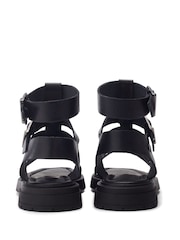 Moda in Pelle Sh Inland Cleated Leather Fisherman Black Sandals - Image 4 of 5