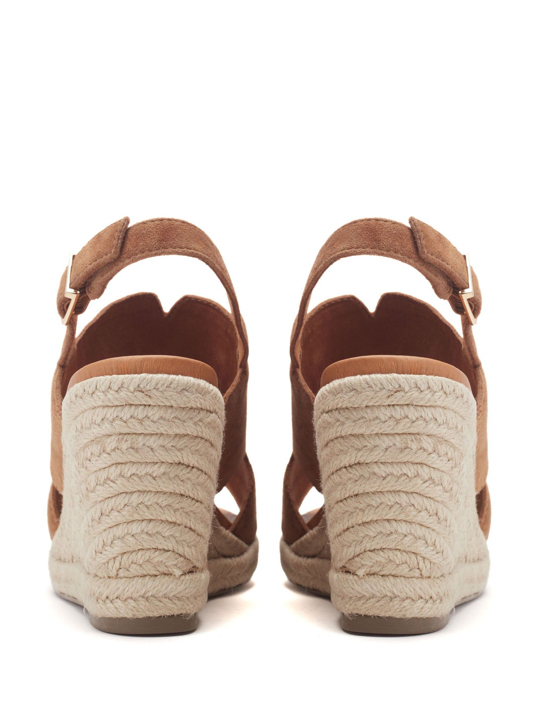 Buy Moda in Pelle Brown Kanji Sling Back Wedges Suede Sandals from the ...